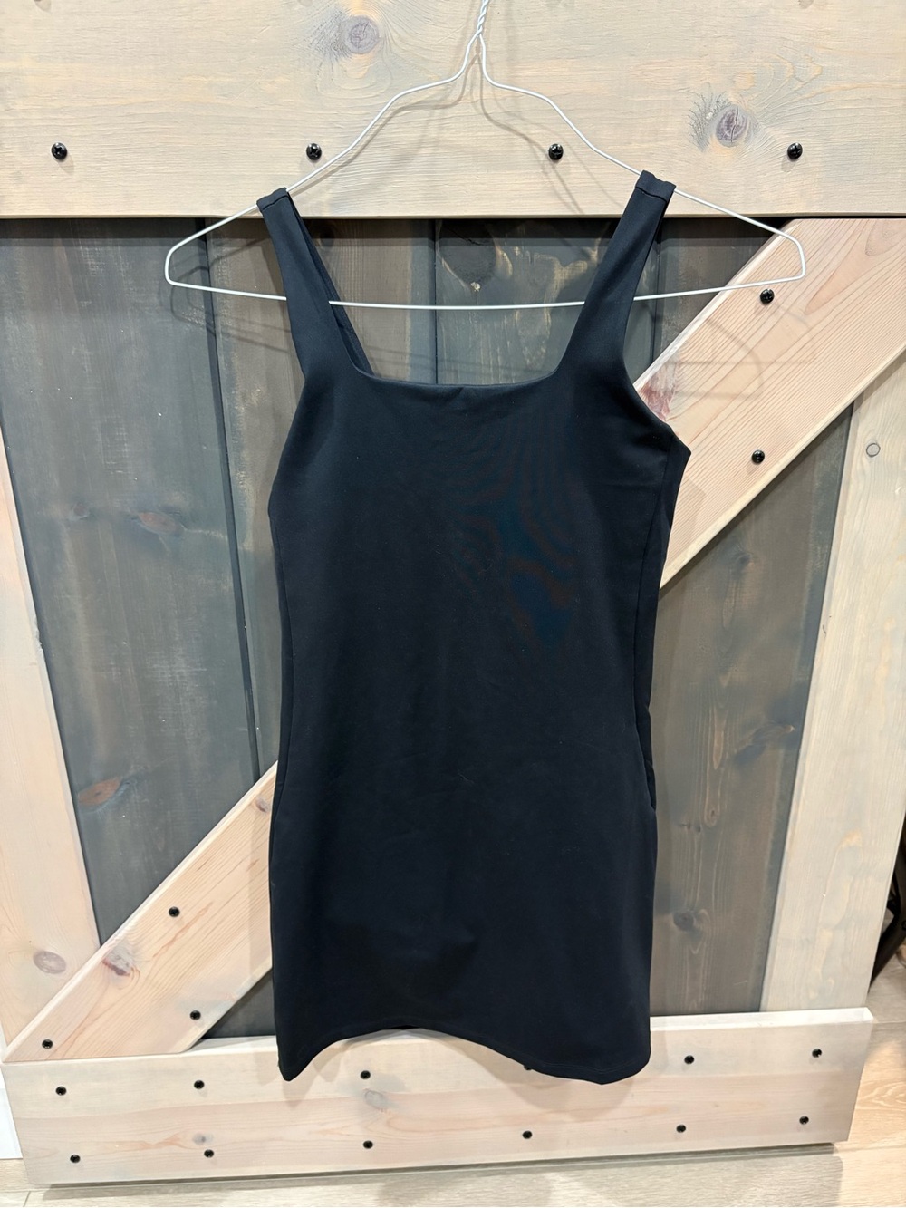 Girlfriend collective Black Sleeveless Tank Dress with inner shorts